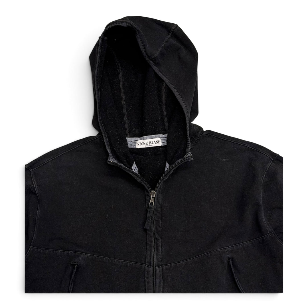 Vintage Stone Island Full Zip Up Hoodie Black (XXL)