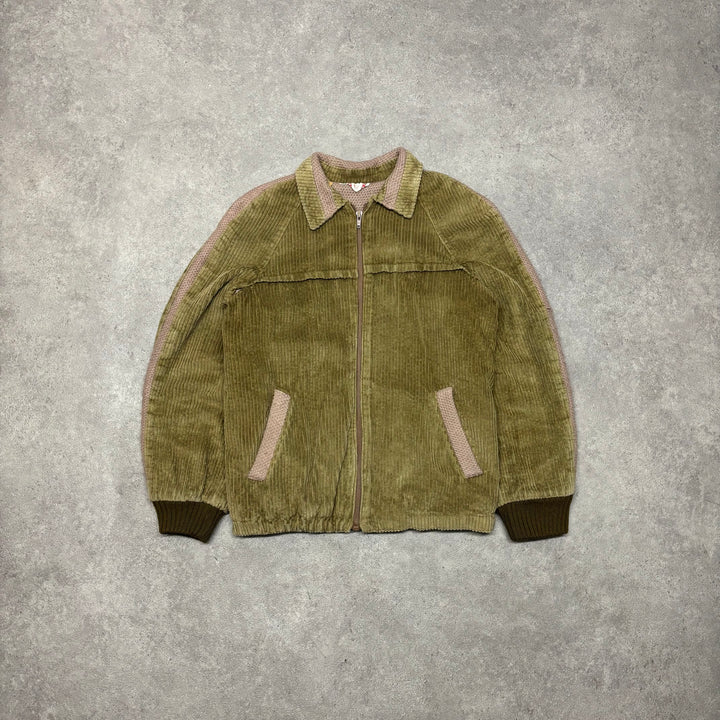Vintage Corduroy Beige Full Zip Jacket (XS)