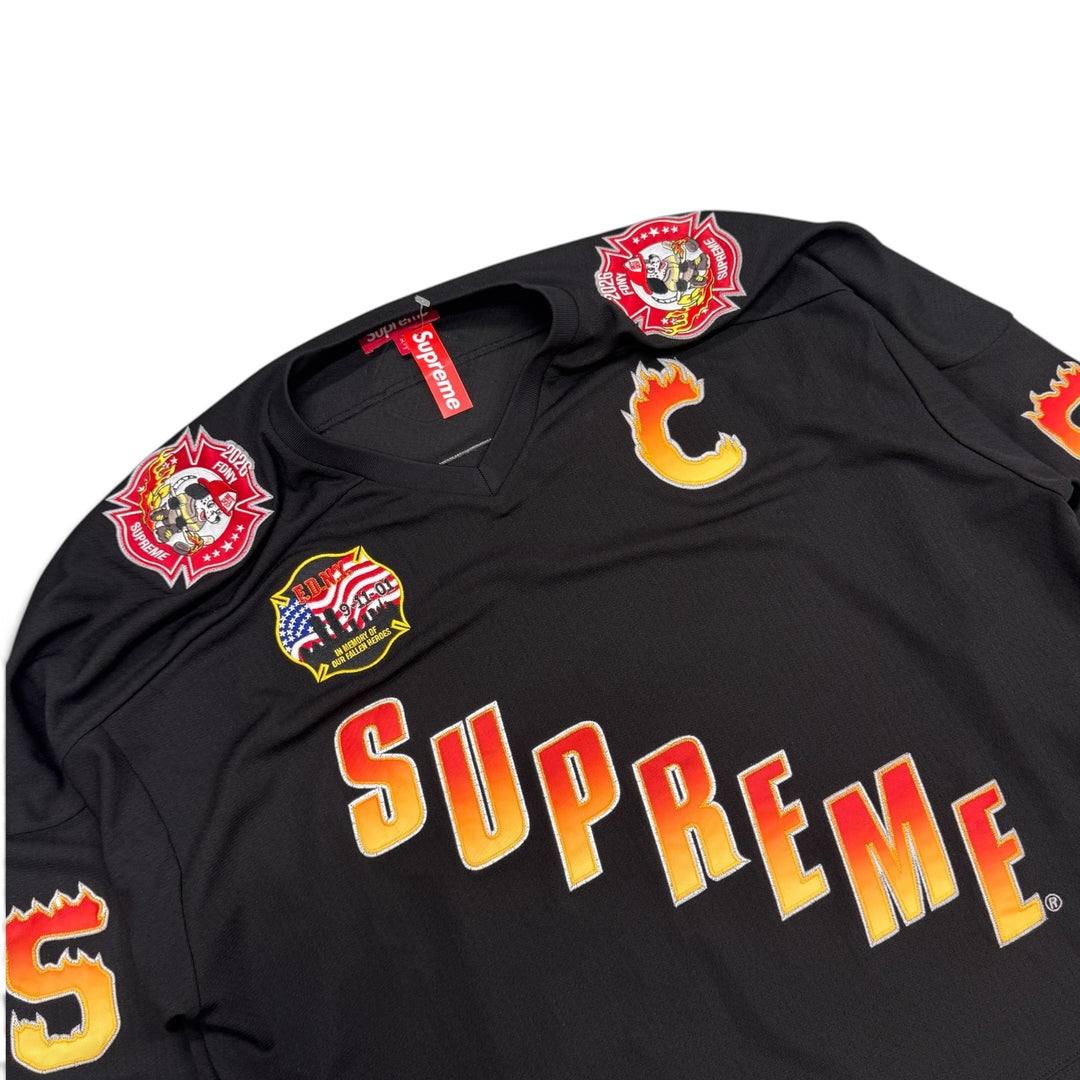 Supreme FDNY Black Hockey Jersey Top (XXL)