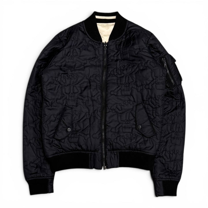 Stussy Reversible Navy & Cream Padded Bomber Jacket (XS)