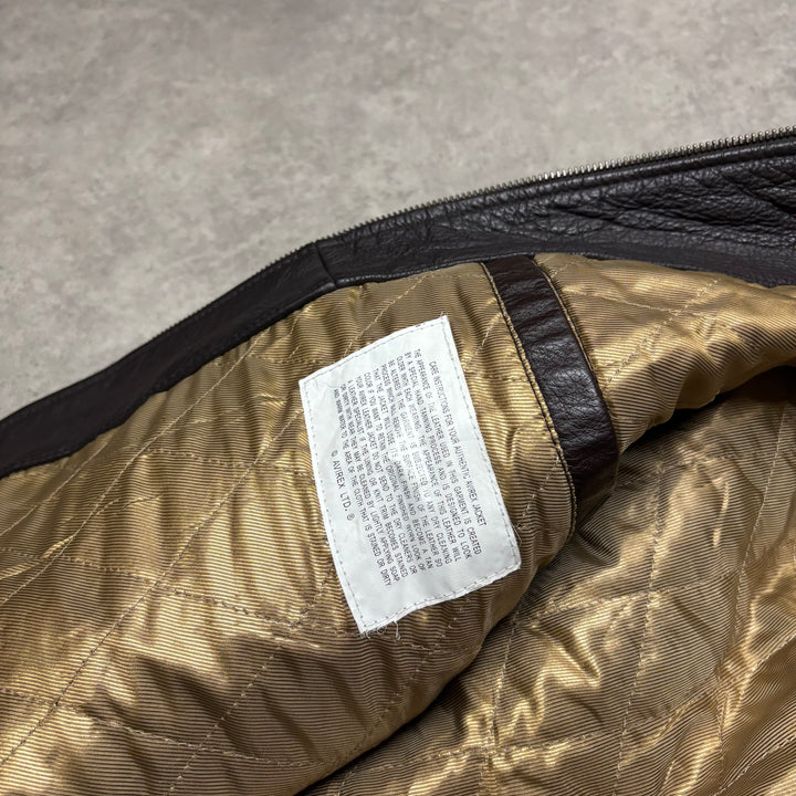 Vintage Avirex Brown Leather Flight Jacket (L)