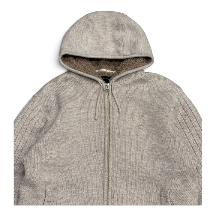 Vintage Schott Fleece Lined Zip Up  Hoodie Beige (XL)