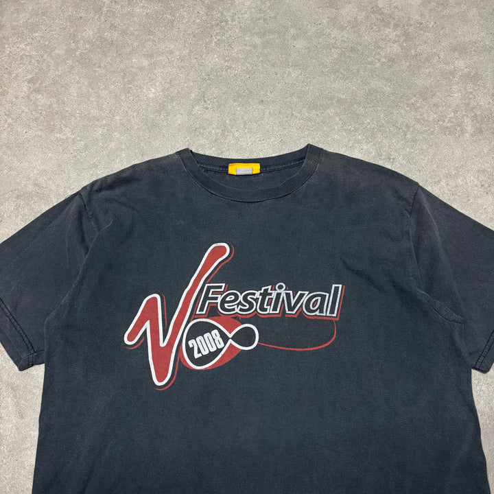 2008' Vintage V-Festival Navy Graphic T-Shirt (L)