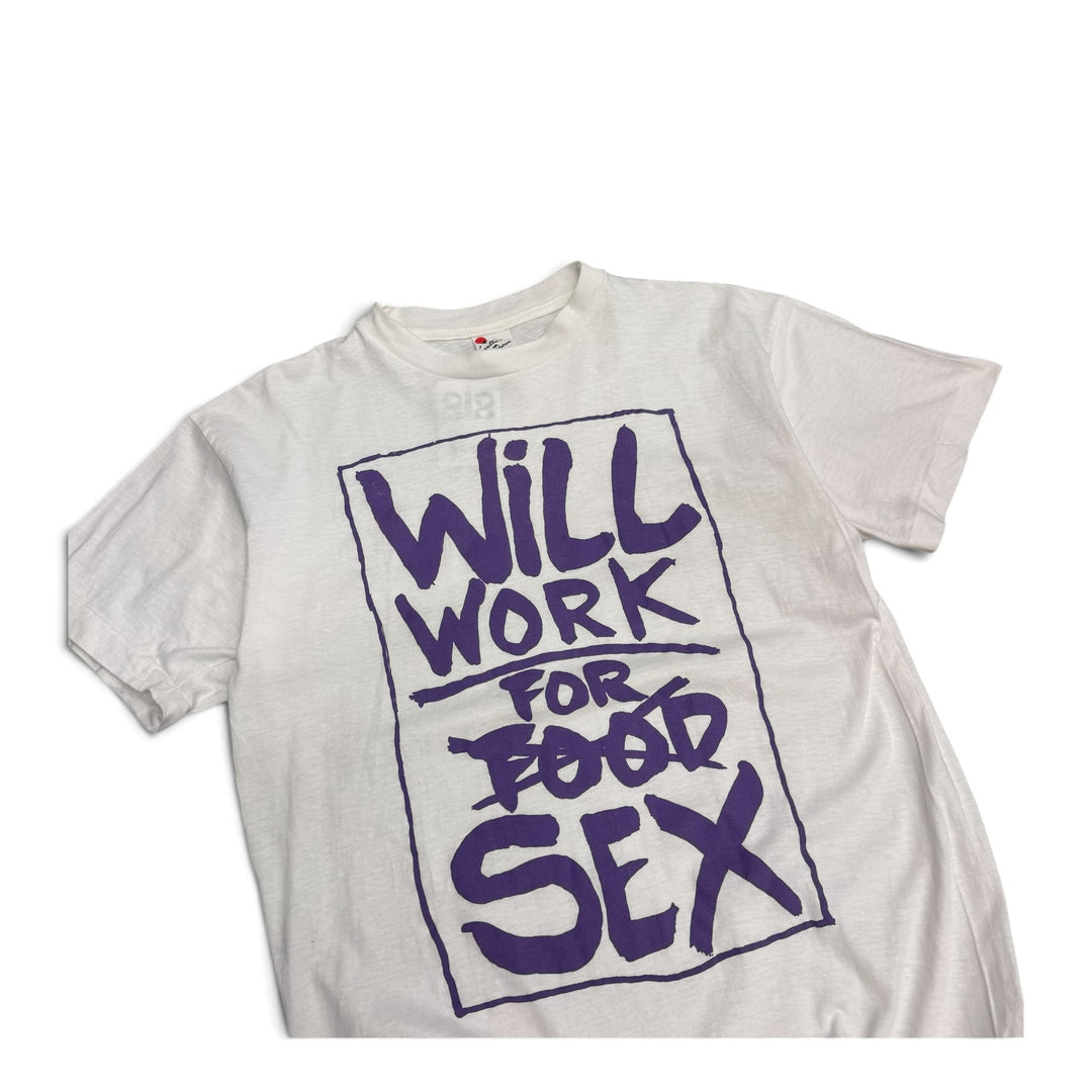 Vintage Single Stitch Graphic T shirt White (L)