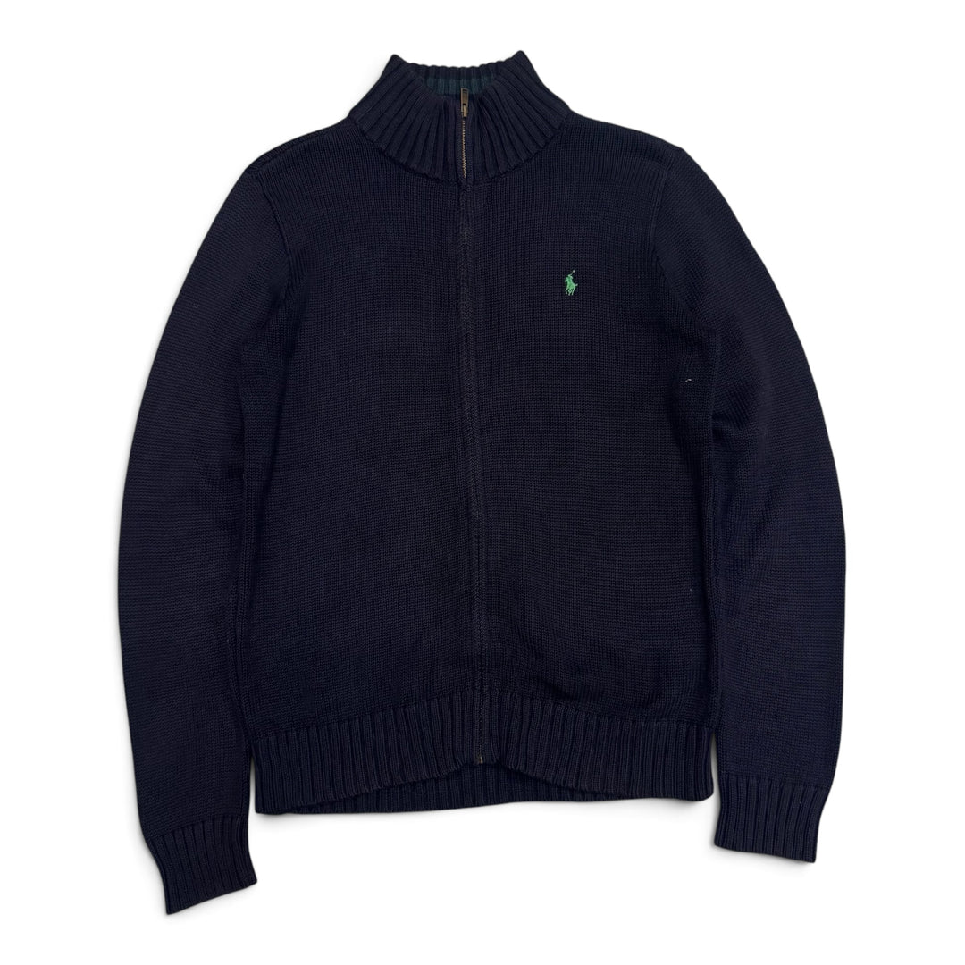 Vintage Polo Ralph Lauren Full Zip Knitted Jumper (XL)
