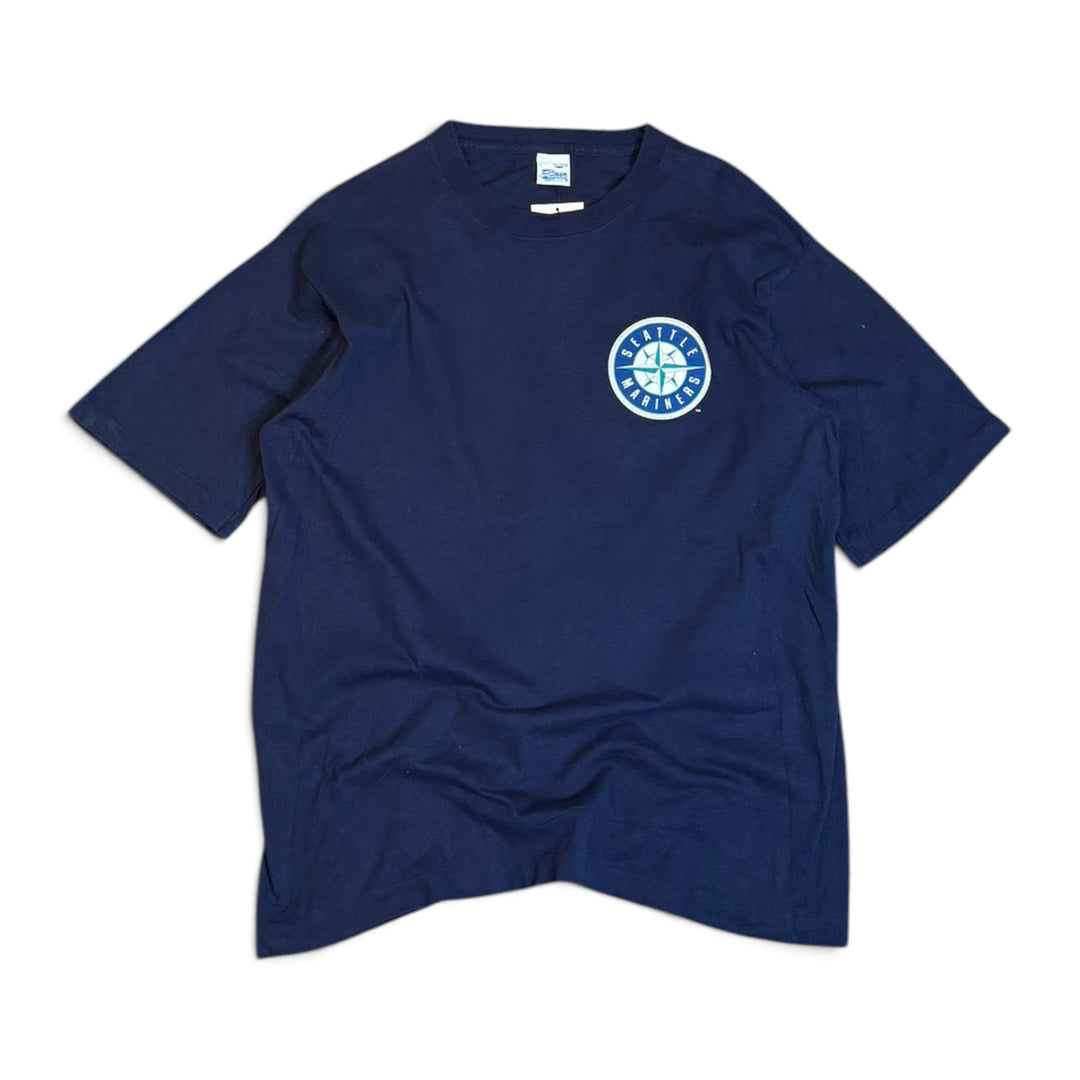 90's Vintage Seattle Mariners Navy Graphic T-Shirt (L)