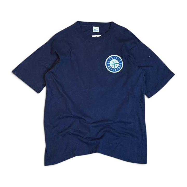 90's Vintage Seattle Mariners Navy Graphic T-Shirt (L)