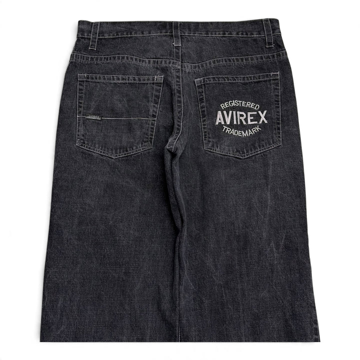 Vintage Avirex Black Denim Baggy Trousers (38)