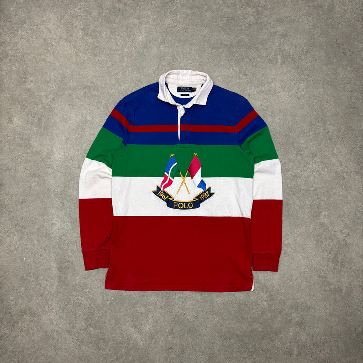 Vintage Polo Ralph Lauren Multicoloured Rugby Shirt (S)