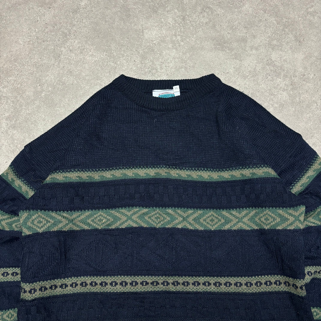 Vintage The Knitwear Collection Stripy Knitted Sweater (L)