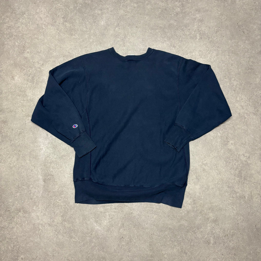 Supreme x Champion Navy Spell Out Sweatshirt (XL)