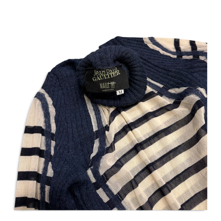 Jean Paul Gaultier Wool and Mesh Top (M) Blue
