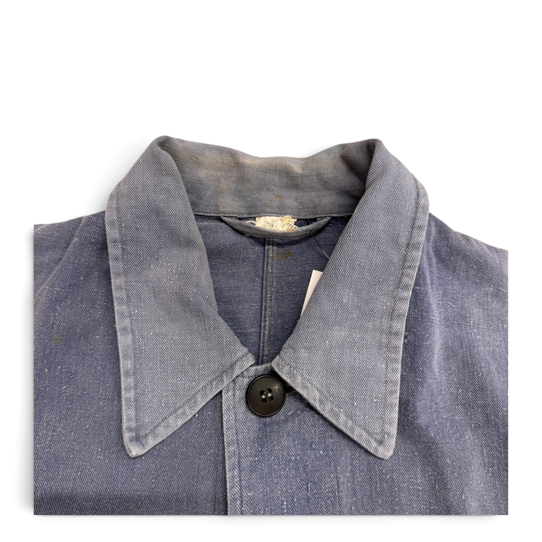 Vintage Distressed Faded Blue French Chore Jacket (M)