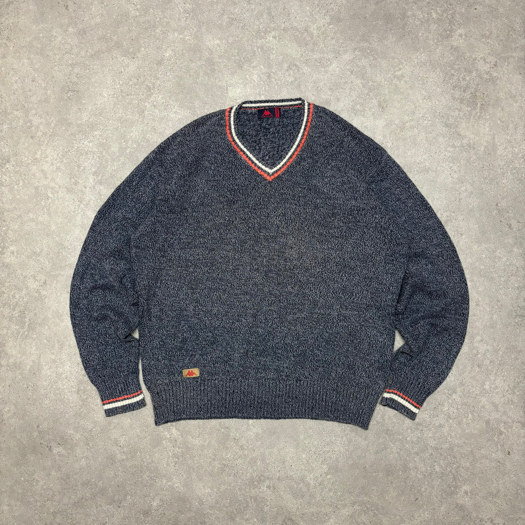 Vintage Kappa Blue Knitted Jumper (XL)