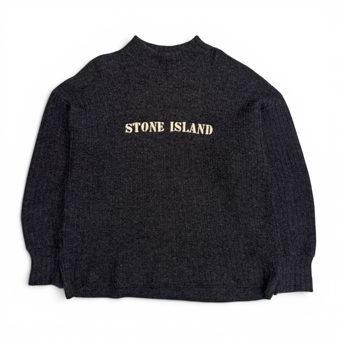 Stone Islan AW86 Spell - Out Wool Jumper Dark Grey (XL)