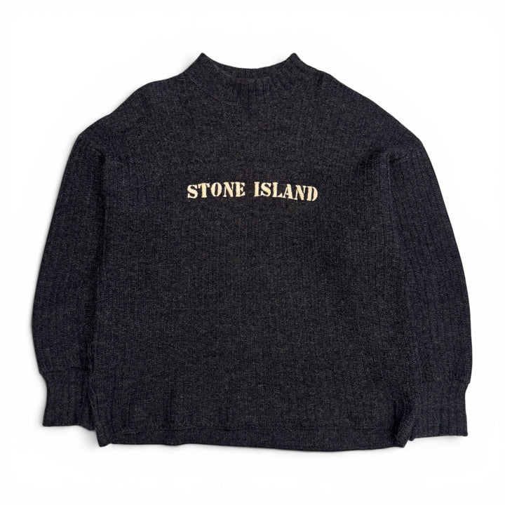 Stone Islan AW86 Spell - Out Wool Jumper Dark Grey (XL)