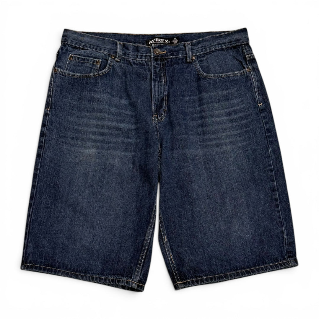 Vintage Avirex 90's Baggy Denim Shorts Blue (40")