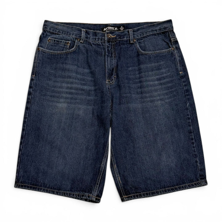 Vintage Avirex 90's Baggy Denim Shorts Blue (40")