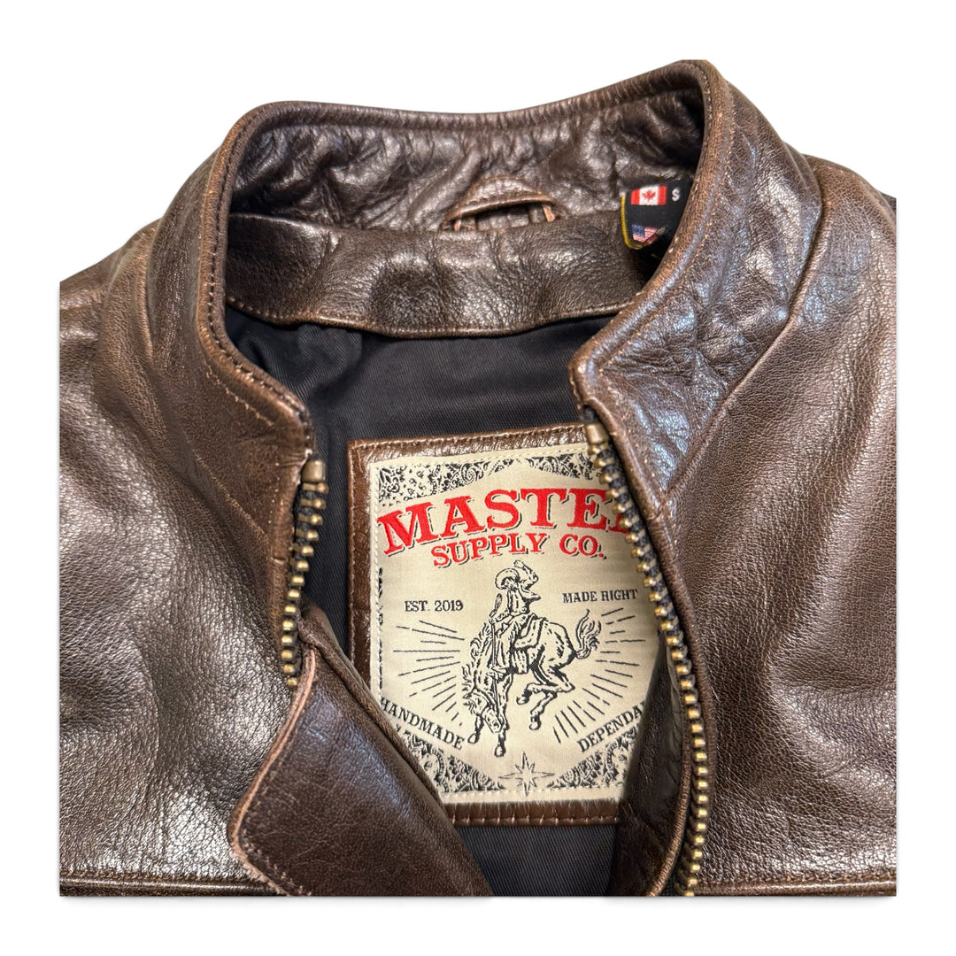 Master Supply Real Leather Jacket Brown (S)