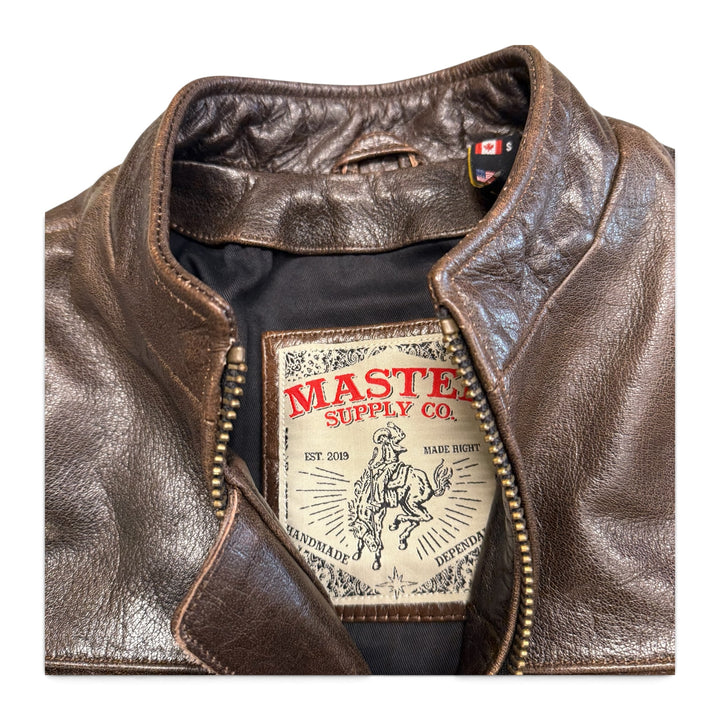 Master Supply Real Leather Jacket Brown (S)
