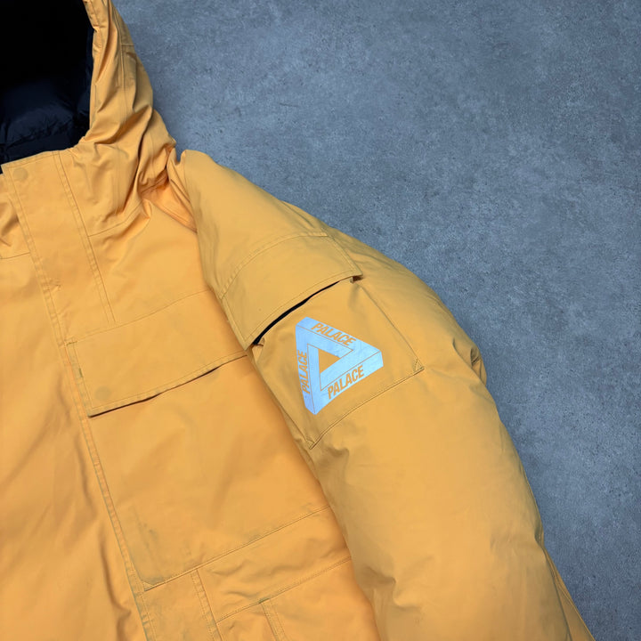 Palace x Rapha Gore-Tex Yellow Hooded puffer Jacket (XL)