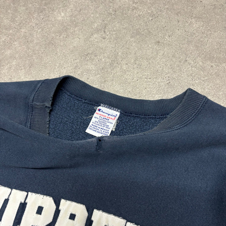 Supreme x Champion Navy Spell Out Sweatshirt (XL)