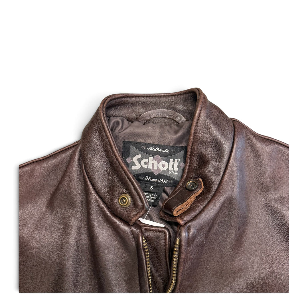 Vintage Schott Real Leather Jacket Brown (S)