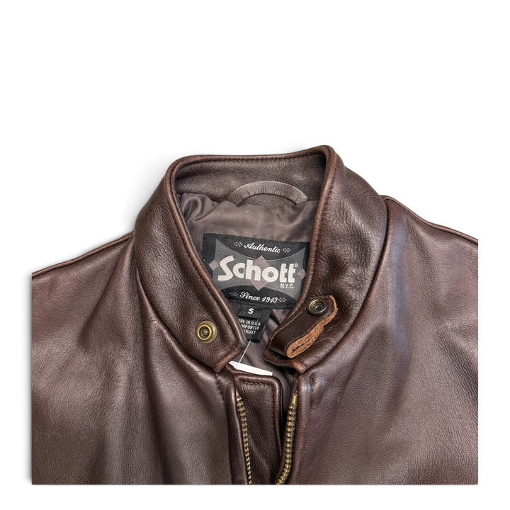 Vintage Schott Real Leather Jacket Brown (S)