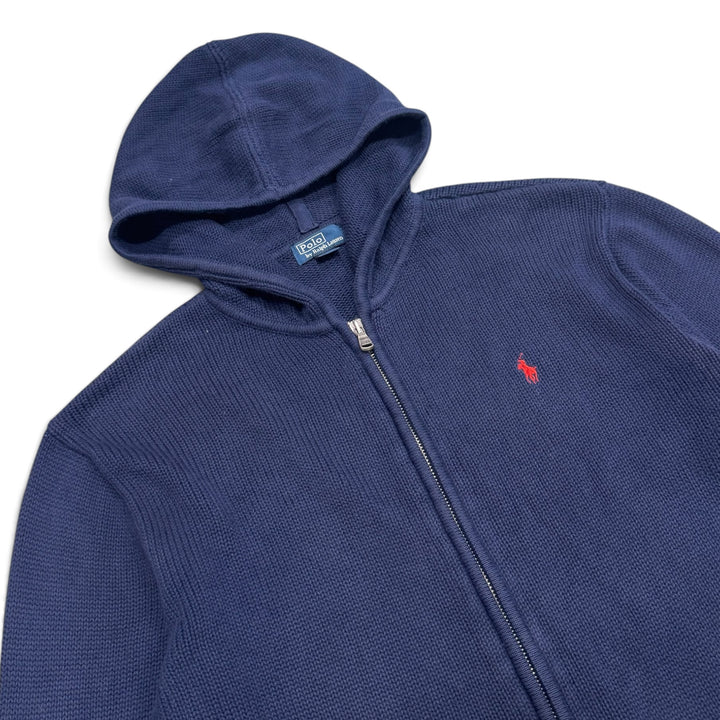 Vintage Polo Ralph Lauren Navy Knitted Hoodie (M)