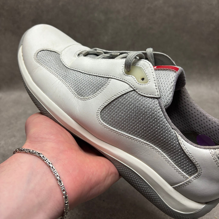 Prada Americas Cup Original White Leather Trainers (UK8.5)