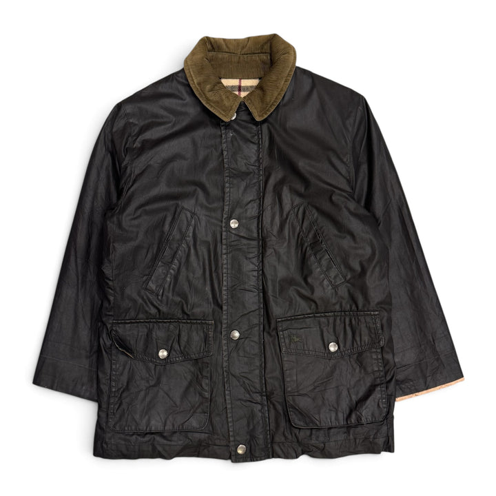 Vintage Burberrys Waxed Jacket Dark Brown (XXS)