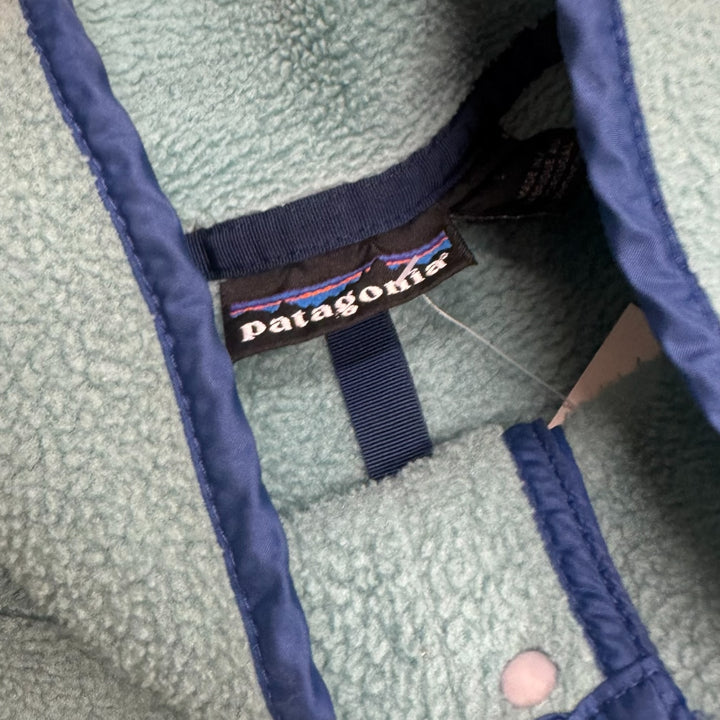 1994 Vintage Patagonia No Snow Logo Blue Snap-T Fleece (L)