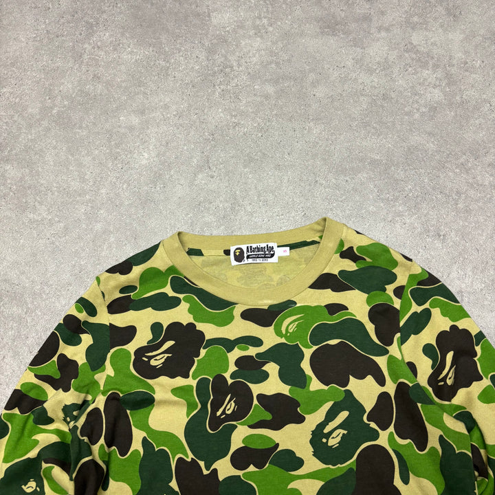Vintage Bathing Ape Green Camo Long Sleeve T-Shirt (S)