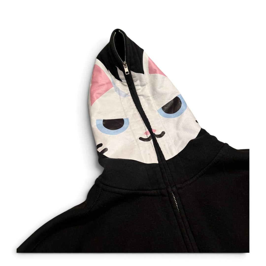 Market Kitten Black Full Zip Hoodie (M)