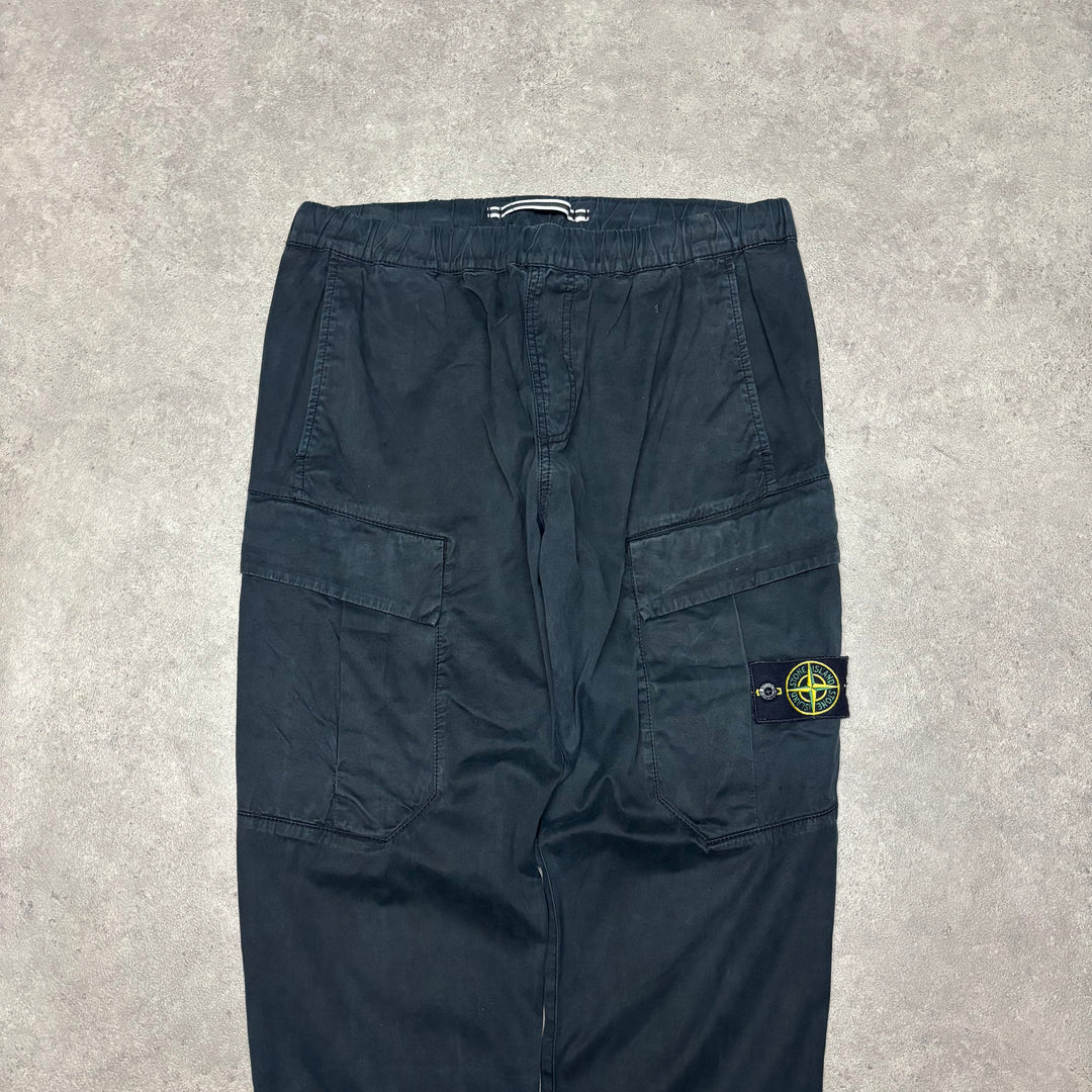 Stone Island Navy Cargo Trousers (34R)