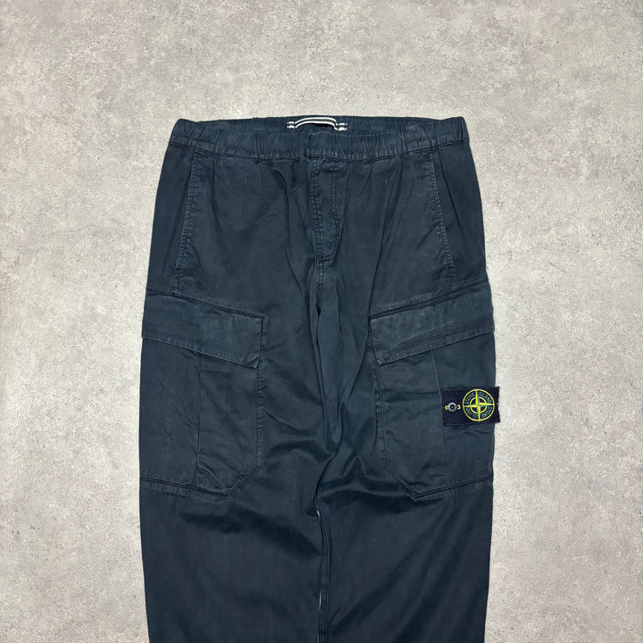 Stone Island Navy Cargo Trousers (34R)
