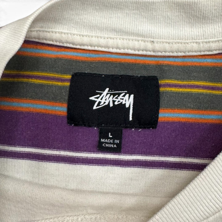 Stussy Striped T shirt White (L)