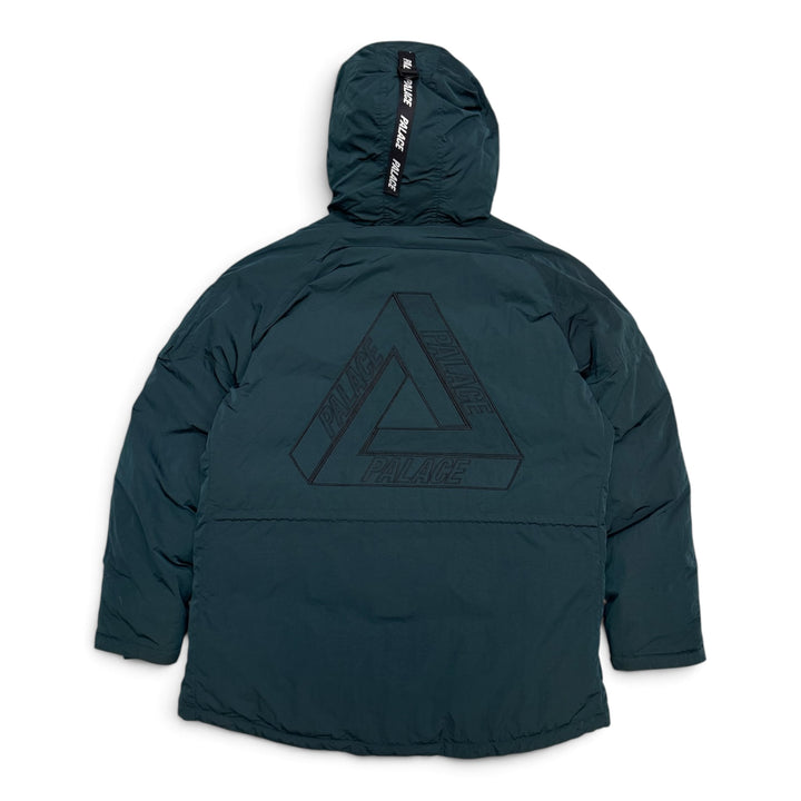 Palace P-3B Dark Green Puffer Parka Fur Hood Jacket (XL)