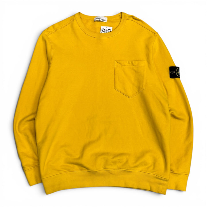Stone Island Crew Neck Sweatshirt Pocket Detail Yellow (XXL)