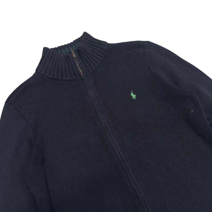 Vintage Polo Ralph Lauren Full Zip Knitted Jumper (XL)