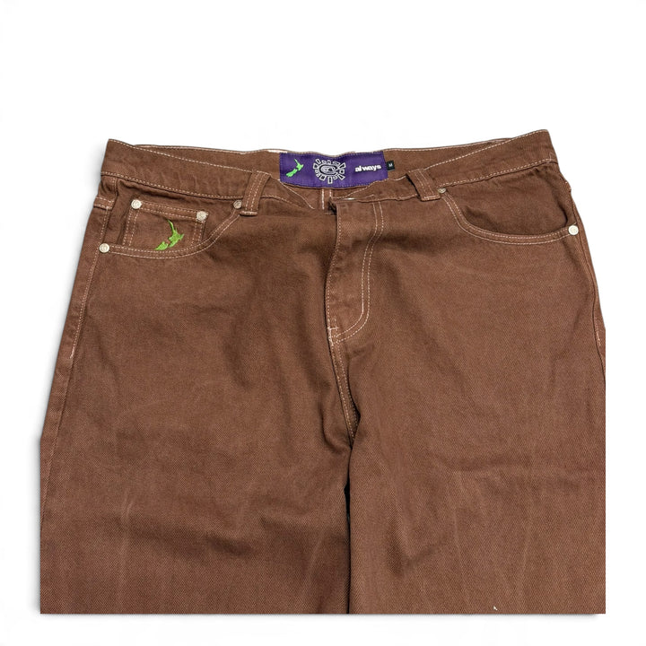 Always Do Brown Baggy Denim Trousers (M)