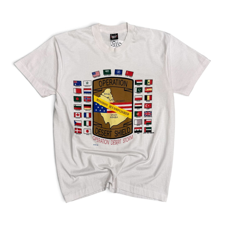 Vintage Operation Desert Shield Graphic T shirt White (XL)
