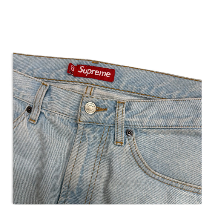 Supreme Baggy New York Denim Shorts Light Blue (32)