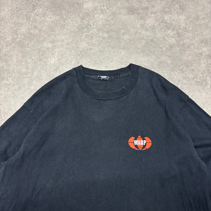Early 90's  Warp Records (Aphex Twin Label) Black Long Sleeve Graphic T-Shirt (XL)