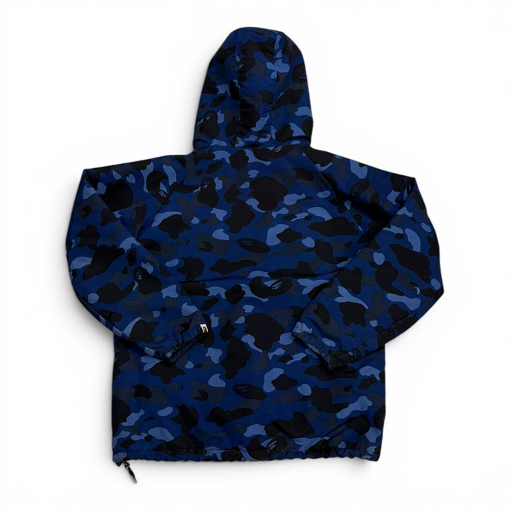 Bape Blue Camo Fleece Lined Pullover Jacket (M)