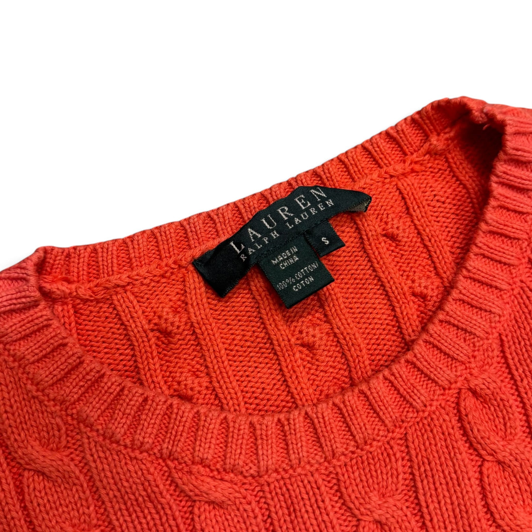 Vintage Polo Ralph Lauren Orange Cable Knitted Jumper (S)
