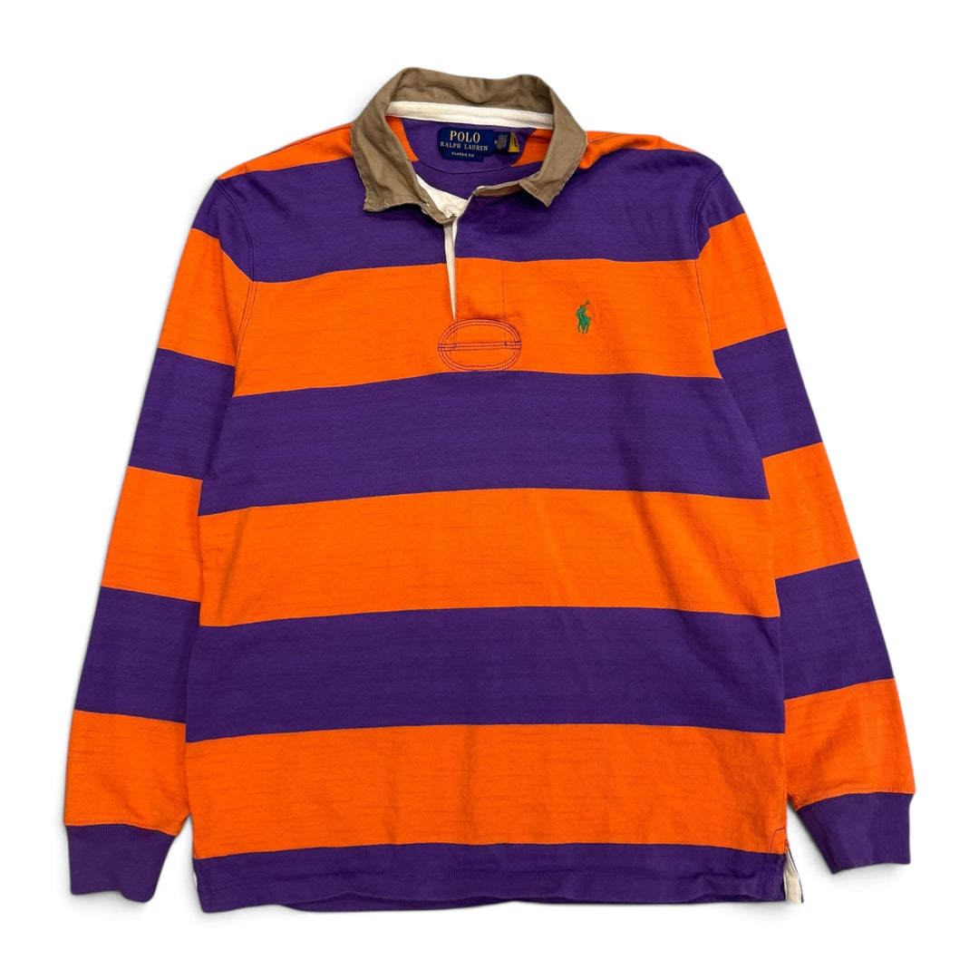 Polo Ralph Lauren Purple & Orange Rugby Polo Shirt (M)