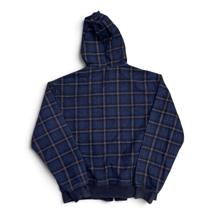 Yardsale Checkered Zip Up Hoodie Blue (M)