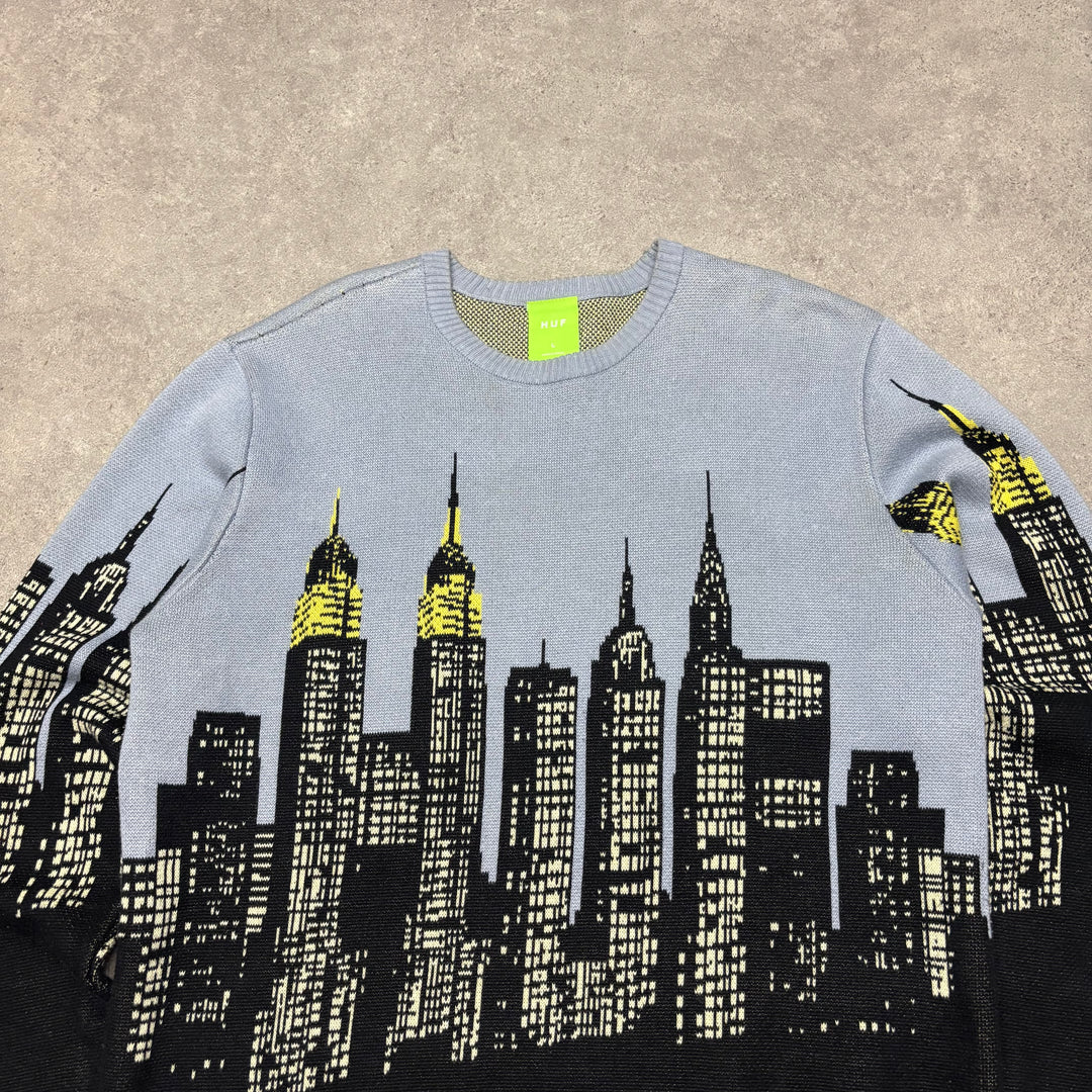 Huf Blue Skyline Knitted Sweater (L)