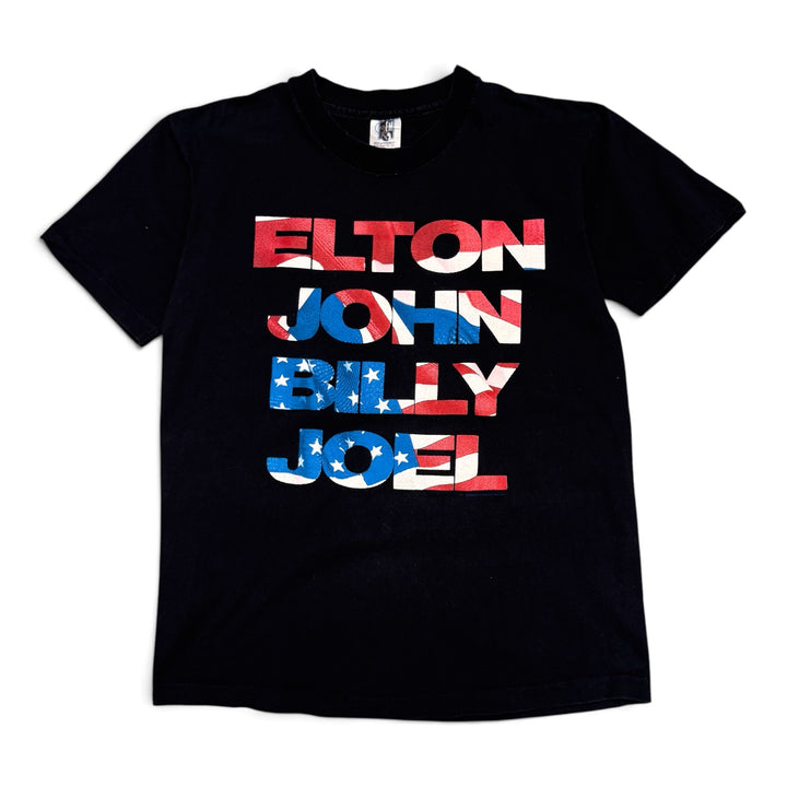 1994 Vintage Elton Joh Billy Joel Black Graphic T-Shirt (L)